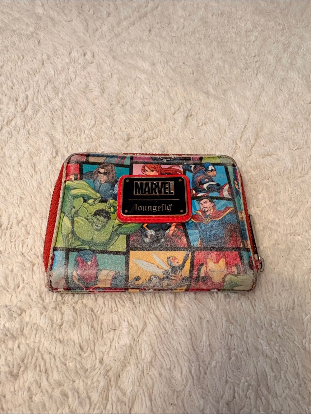 Loungefly Marvel licensed Multi-Color Superhero Wallet preowned